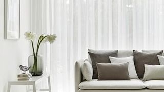 White Voile Curtains in the Lounge - Crystal Ecru