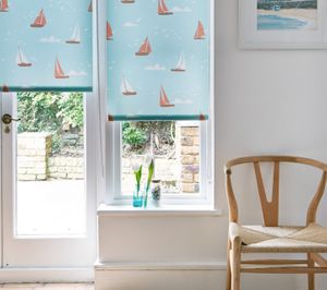 Boats-Teal-Roller-blind