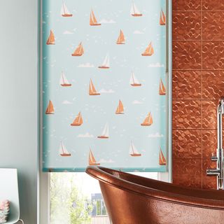 Boats-Teal-Roller-blind