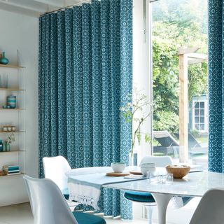 Mosaic Tile Turquoise wave curtain