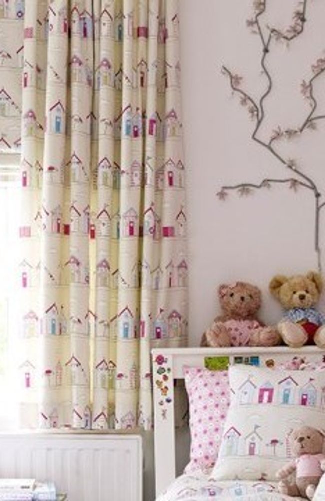 Kids Curtains - Childrens Made to Measure Beach Hut Curtains in a Nursery
