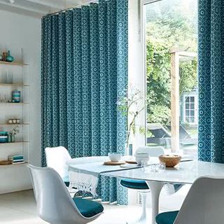 Mosaic Tile Turquoise Curtains