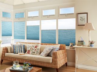 Bluebell Top-Down Bottom-Up Pleated blind in living room