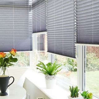 Pleated Blind_Crush Charcoal_Conservatory
