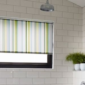 Green Striped Lexi Luscious Bathroom Roller Blind