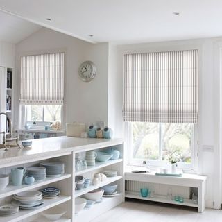 Roman Blind_Downtown Blue_Roomset