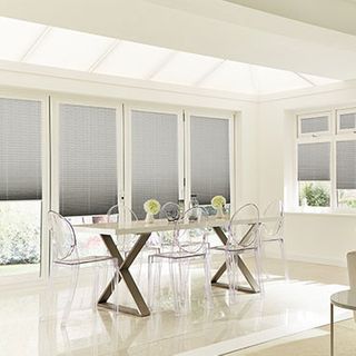 Pleated Blind_Moreno Pewter_Roomset