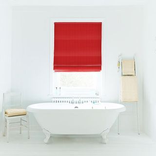 Roman Blind_Preston Red_Roomset