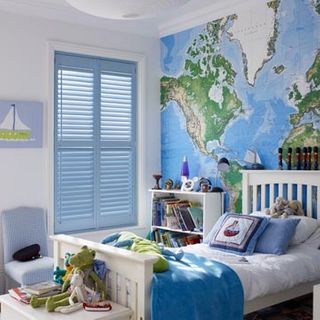 Full Height Light Blue Custom Colour Shutters