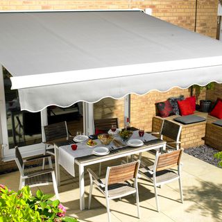 Grey awning
