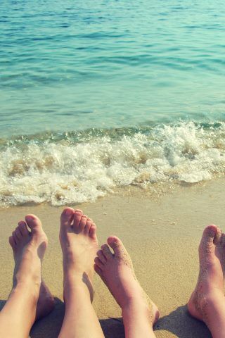 sitting on the beach
