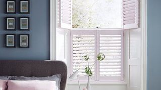 Pink Tier on Tier shutter the bedroom
