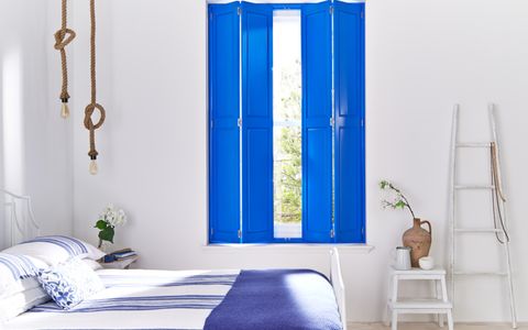 Will-Taylor-Greek-Dream-bedroom-with-coloured-shutters
