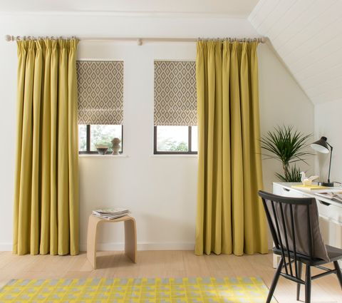 tetbury-mustard-pencil-pleat curtains