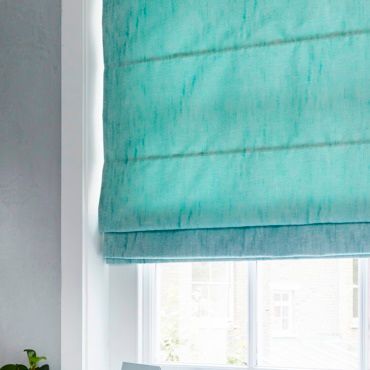 blue roman blind close up