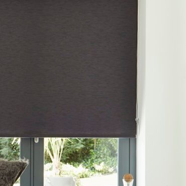 close up of black roller blinds