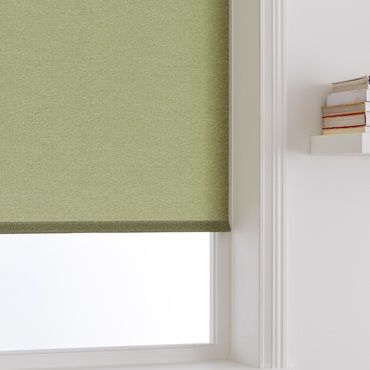 close up of light green roller blind