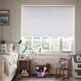 Tweety birds teal roller blind