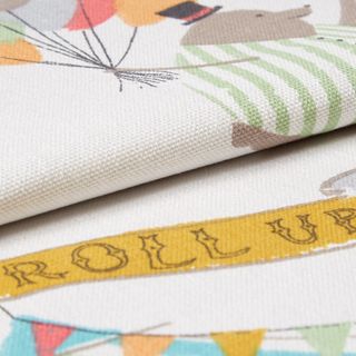 Roller blind fabric with cartoon circus character print