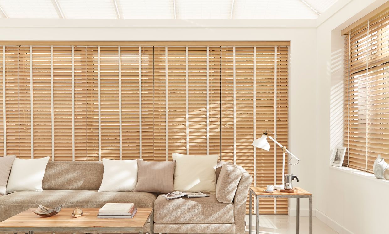 Scandinavian Beech Conservatory wooden blinds
