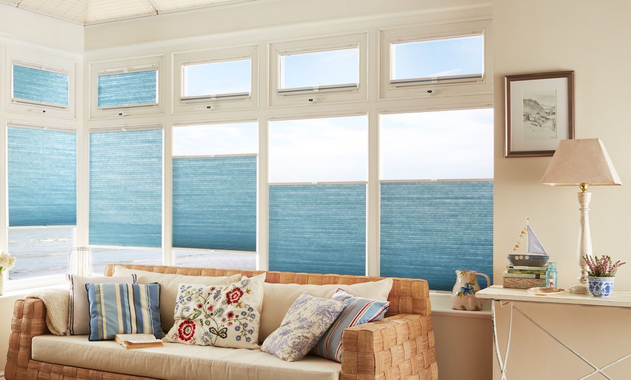 Bluebell Top-Down Bottom-Up Pleated blind in living room
