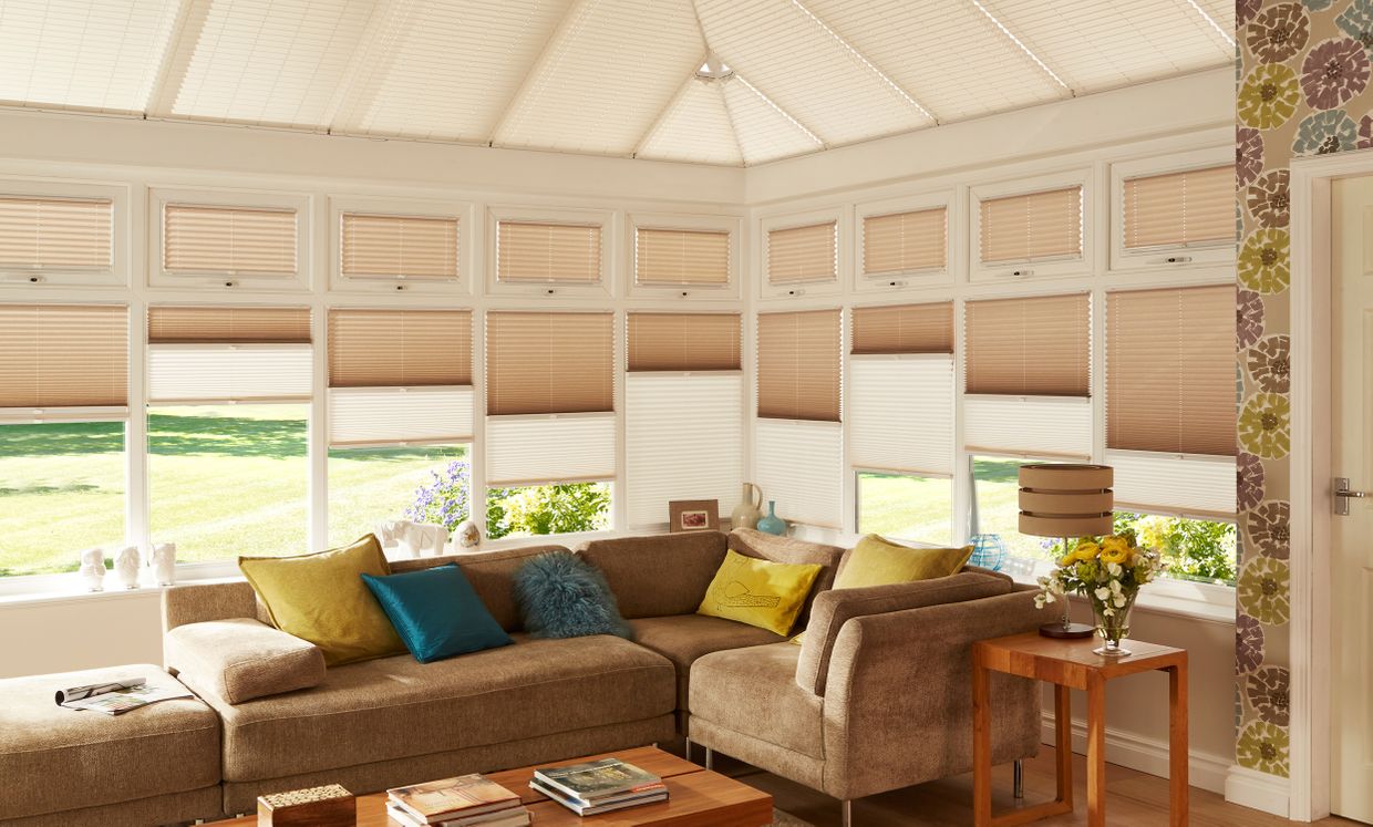 Elba Cream and Fontwell Natural Day and Night blinds