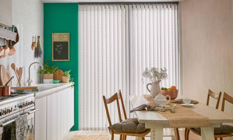 Harriet Mink Vertical blind in dining room
