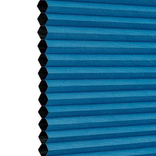 Thermashade blackout blue swatch for pleated blinds with honeycomb view