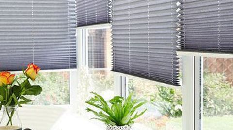 Crush Charcoal Pleated Conservatory Blind