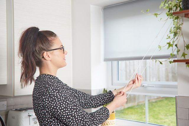 Laura Jackson’s opening her grey made-to-measure Kitchen Roller blind