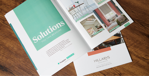 Hillarys magazine style brochure open for leisurely browsing 