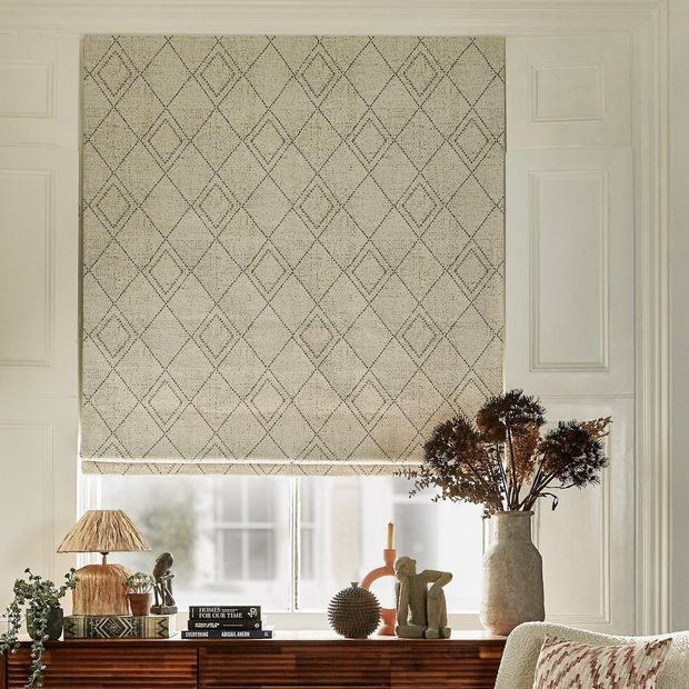 ober etch abigail ahern white roman blinds in living room