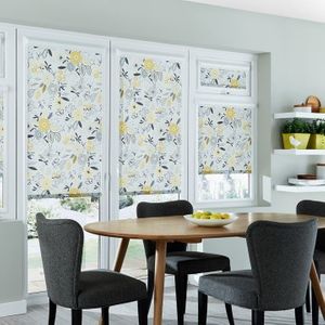 Betsy Mustard Roller Blind in dining room