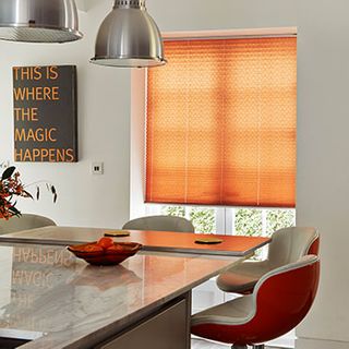 Pleated Blind_Moreno Rust_Roomset