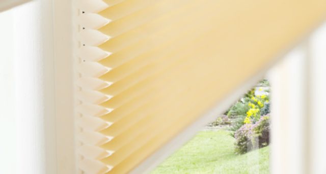 Insulating honeycomb cells on a Thermashade Pleated blind