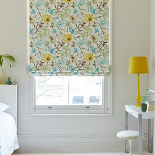 HouseBeautiful Origins Citrine Roman blind bedroom