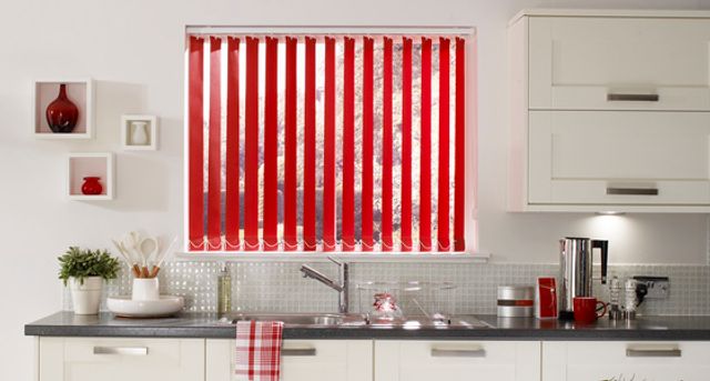 Acacia Pillarbox Red Vertical blind