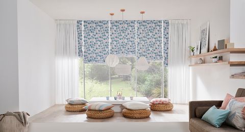 Zen-collection-Honesty-Mist-Roman-blind-with-Sheer-White-Voile-Curtains