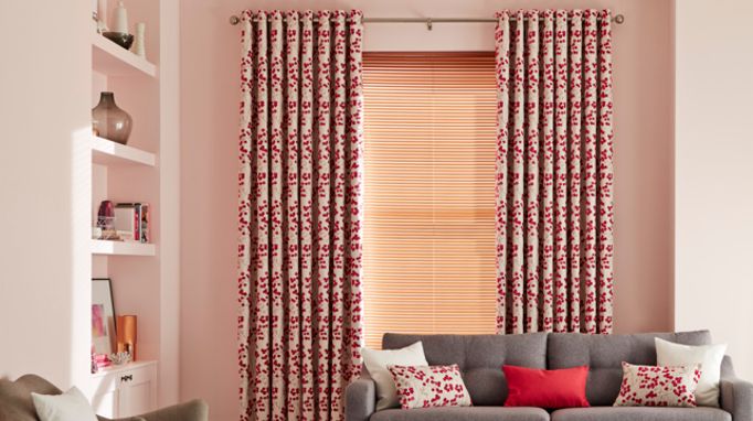 Living room with Nova Eyelet Curtains