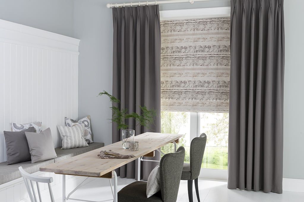 Decorating With Neutral Styles Hillarys   Grey Curtains Dining Room Natur Tetbury Charcoal Curtain 