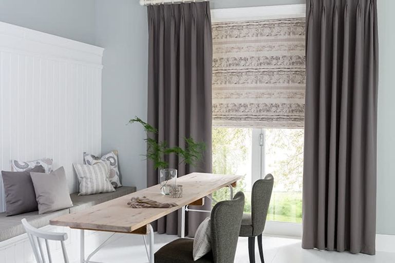 Grey Curtain Dining Room Tetbury_charcoal Grey Curtain Dining Room Tetbury_charcoal