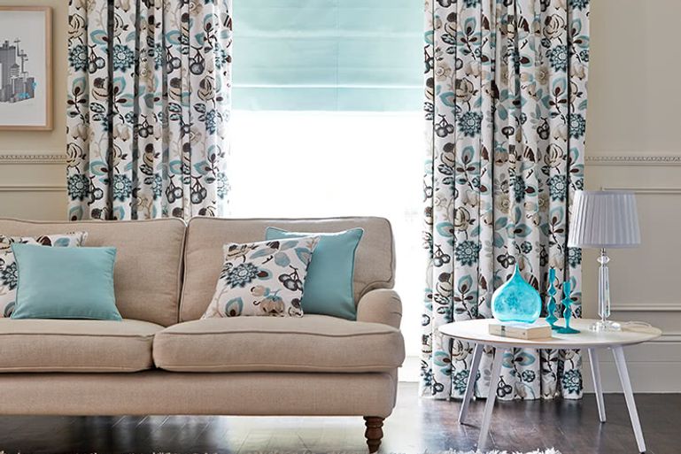 Blue Floral Curtains For Living Room