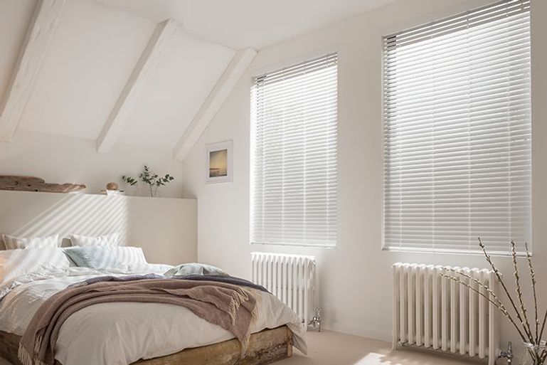 White Wooden Blinds 50 Off Now On Hillarys Bedroom Windows With Matt White Faux Wood Blinds