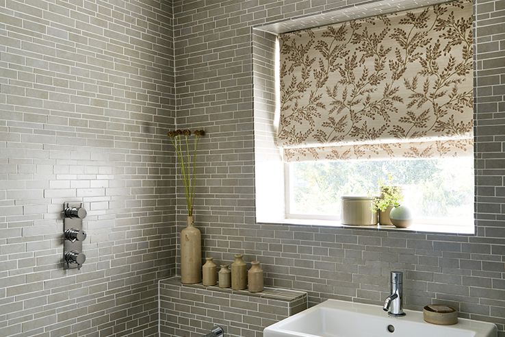 Bathroom Blinds Made To Measure Moisture Resistant Hillarys   Delizia Taupe 738w X 492h 