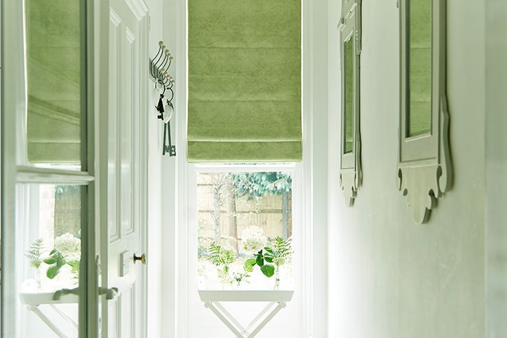 Green Roman Blinds MadetoMeasure in the UK Hillarys™