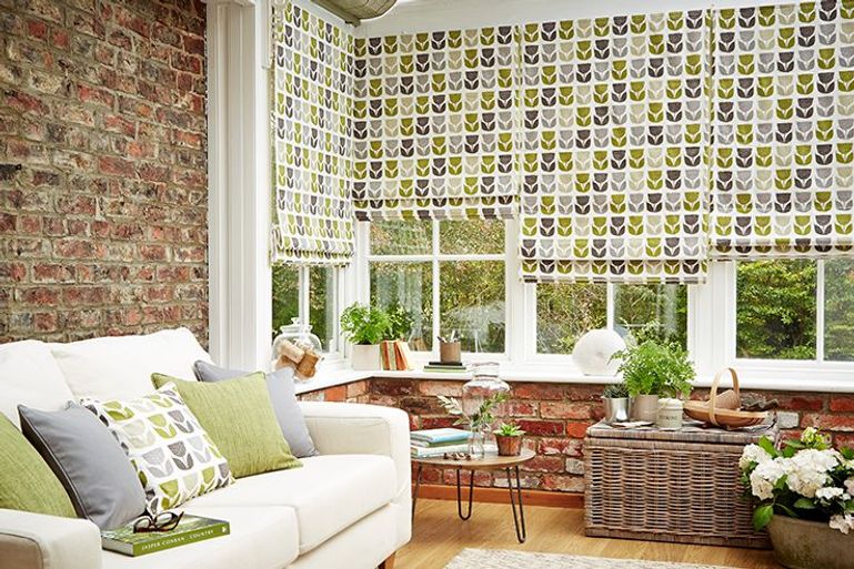 Green Roman Blinds MadetoMeasure in the UK Hillarys™