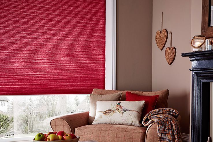 Red Pleated Blinds MadetoMeasure in the UK Hillarys™