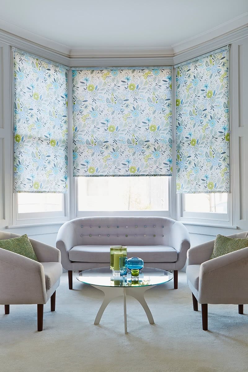 blinds in bay window