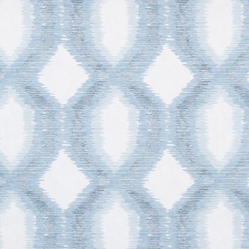 Brindle Denim swatch with a  repeating blue and white oval pattern
