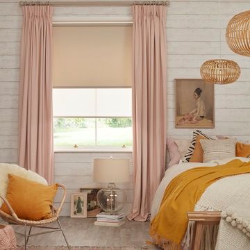 These modern, informal curtains can only be used with curtain poles. Modern Rustic Bedroom By Claudia Baillie Hillarys